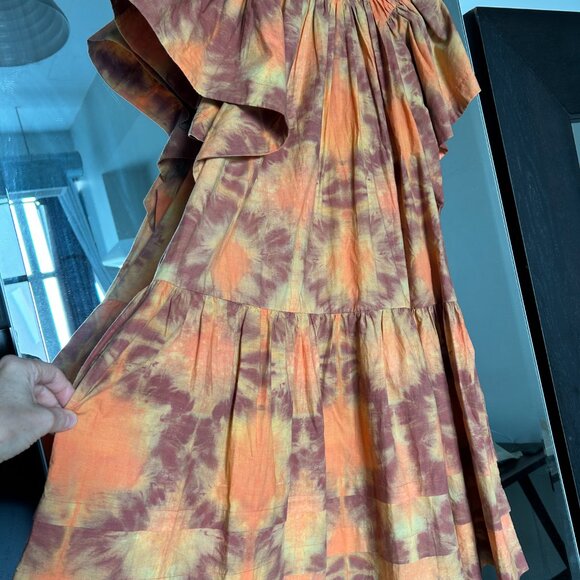 'Isolde' Red Jewel Neck Dress - Picture 5 of 11